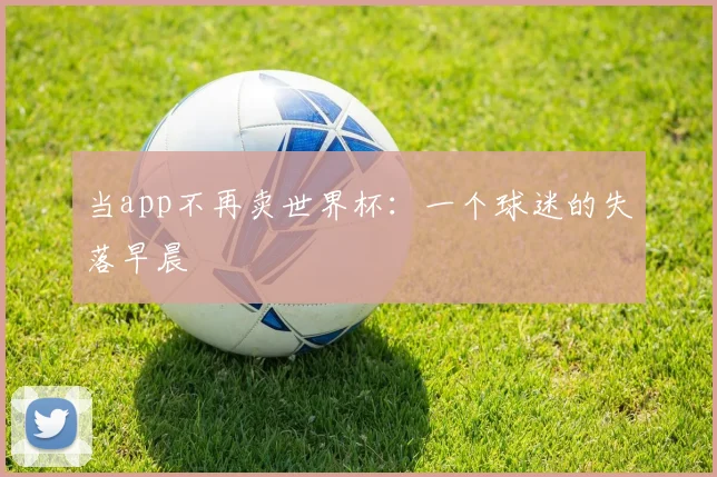 当app不再卖世界杯:一个球迷的失落早晨